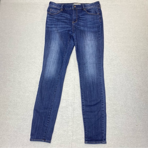 PACSUN Jeans Women's 29L Blue Mid Rise Skinniest Whiskering Stretch Casual Denim - Picture 1 of 13